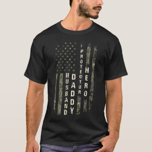 Camiseta Defensor do Pai Marido Herói Pais de Bandeiras Am