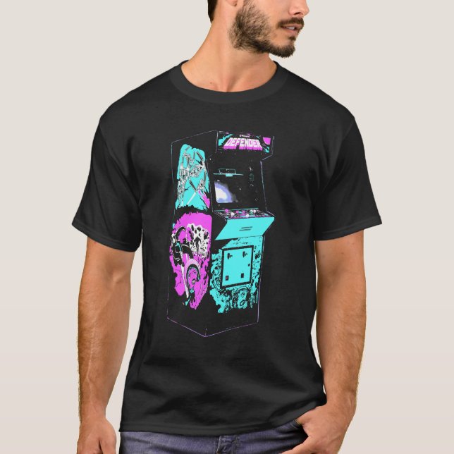 Camiseta Defensor - Jogo retroativo de arcade (Frente)