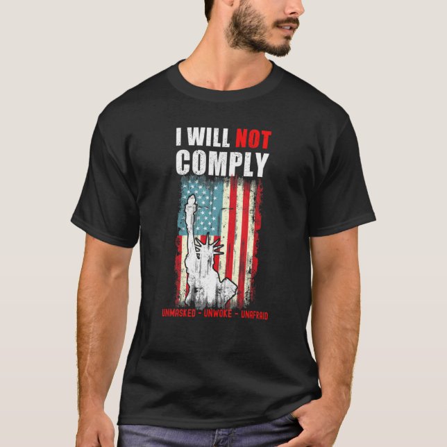 Camiseta Defiant Patriot Conservative Medical Freedom (Frente)