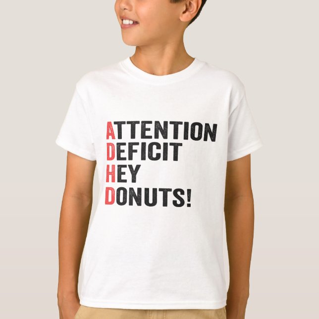 Camiseta Défice de Atenção Ei Rosquinhas Adhd Neurodiversit (Frente)