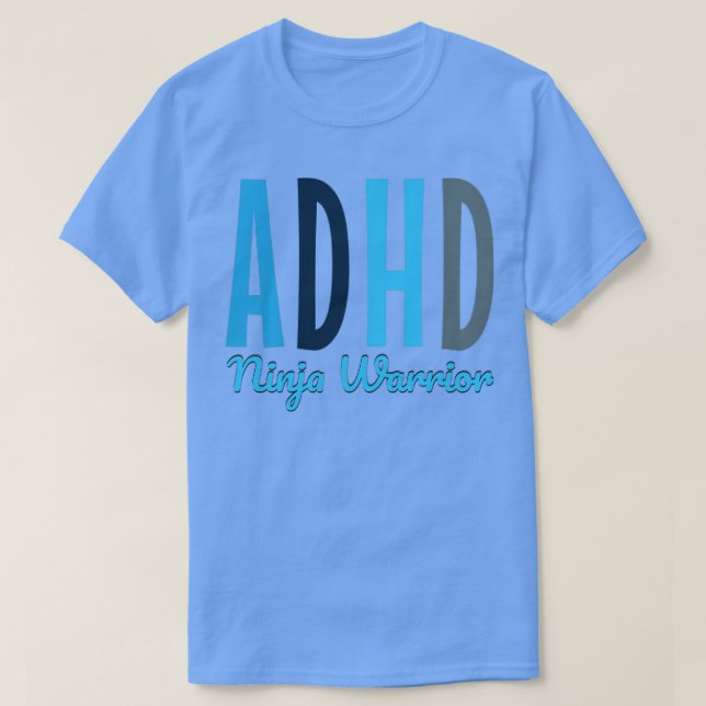 Camiseta Défice de atenção guerreiro Ninja ADHD hiperativo  (Frente do Design)