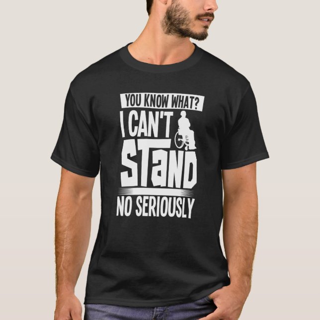 Camiseta Deficiência em cadeira de rodas Humor Paraplégico (Frente)