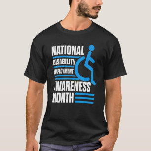 Camiseta Deficiência Nacional Emprego Consciencialização Mê