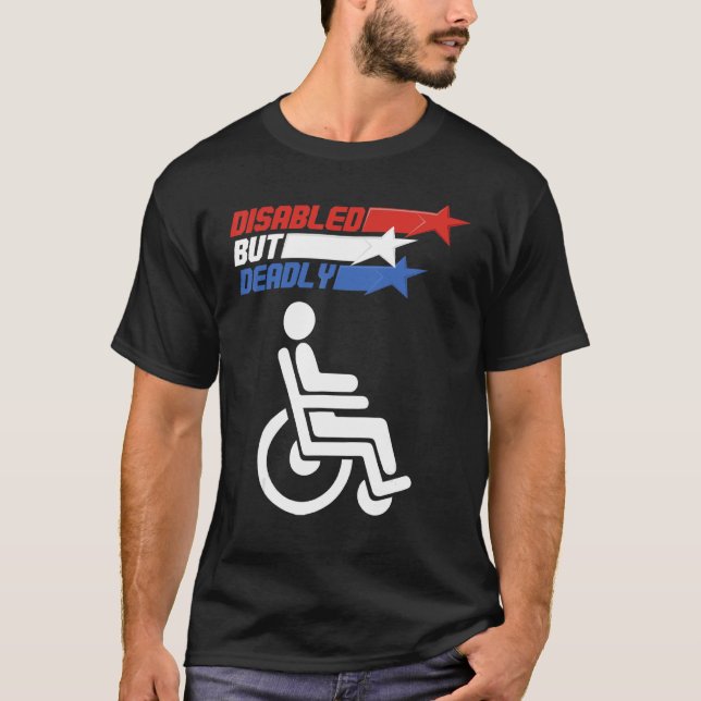 Camiseta Deficientes, Mas Mortal Herói Americano 4 De Julho (Frente)