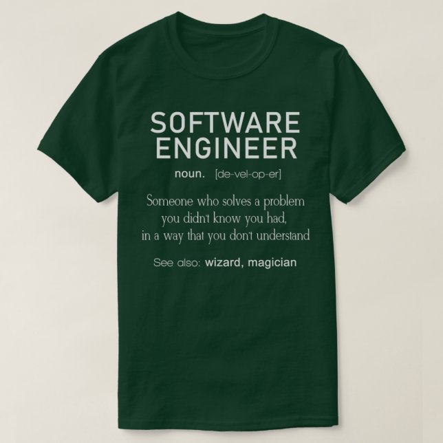 Camiseta Definição 1 do Engenheiro de software (Frente do Design)