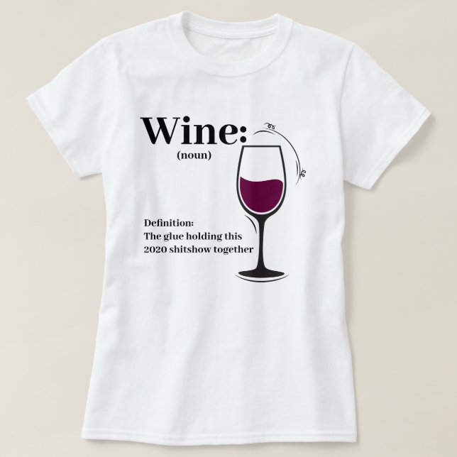 Camiseta Definição 2020 de vinho engraçado (Frente do Design)