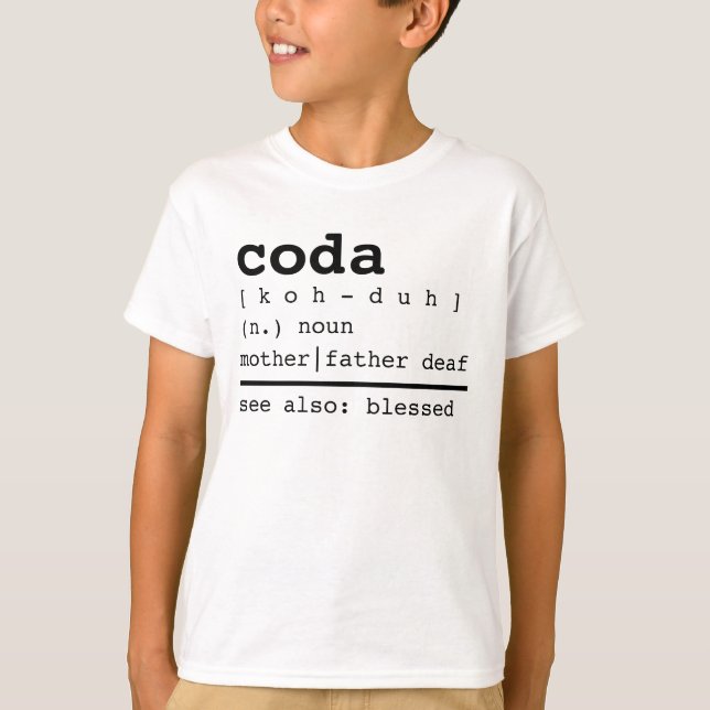 Camiseta Definição abençoada Coda (Frente)