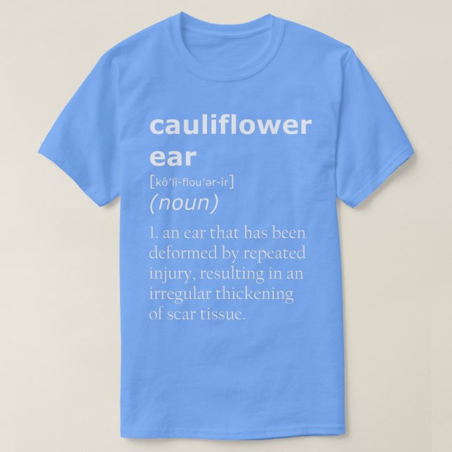 Camiseta Definição auricular de couve-flor (Frente do Design)