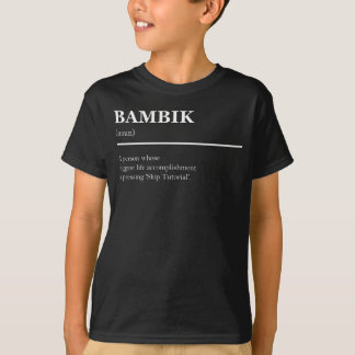 Camiseta Definição Bambik Piada de Citação de Meme de Jogos