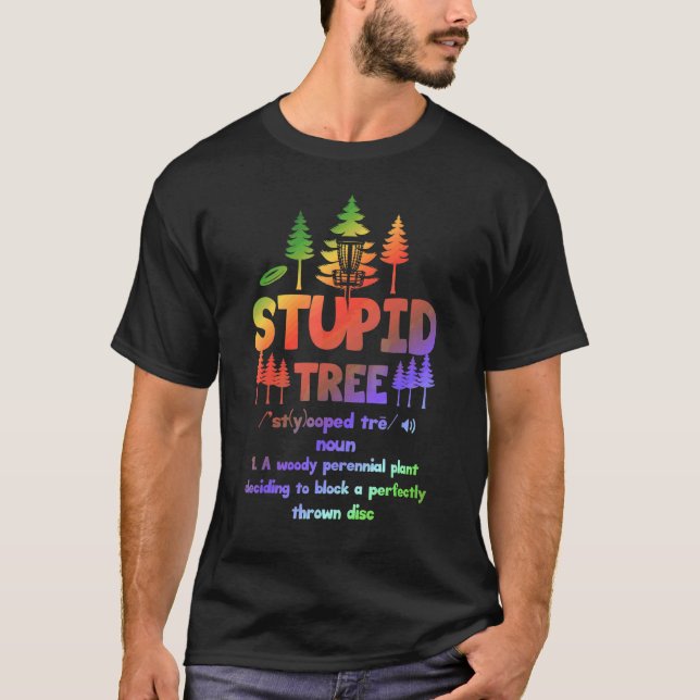 Camiseta Definição da Árvore Estúpida  Disc Golf 3 (Frente)