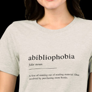 Camiseta Definição de abibliofobia, amantes de livros