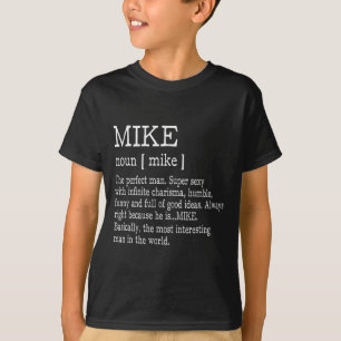 Camiseta Definição de Adulto Primeiro Nome Mike Homens Engr