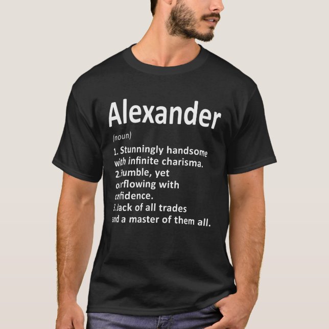 Camiseta Definição de Alexander Nome Personalizado Presente (Frente)