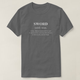 Camiseta Definição de Arma Divertida Espada com Texto Branc