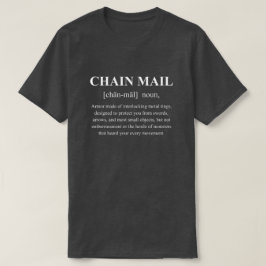 Camiseta Definição de Armadura Engraçada de Cota de Malha c
