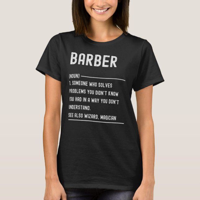 Camiseta Definição de Barber Shirts Engraçado Cargo (Frente)