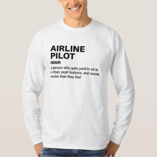 Camiseta Definição de Capitão da Companhia Aérea Funny