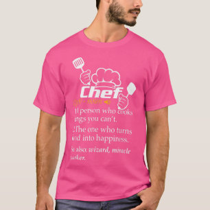 Camiseta Definição de Chef Engraçado Linha Dizendo Cozinhar