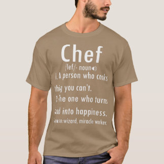 Camiseta Definição de Chef Engraçado Linha Dizendo Escola d