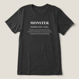 Camiseta Definição de Criatura Engraçada Monstro com Texto