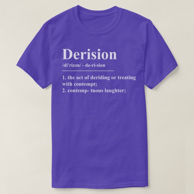 Camiseta Definição de Derisão (Frente do Design)