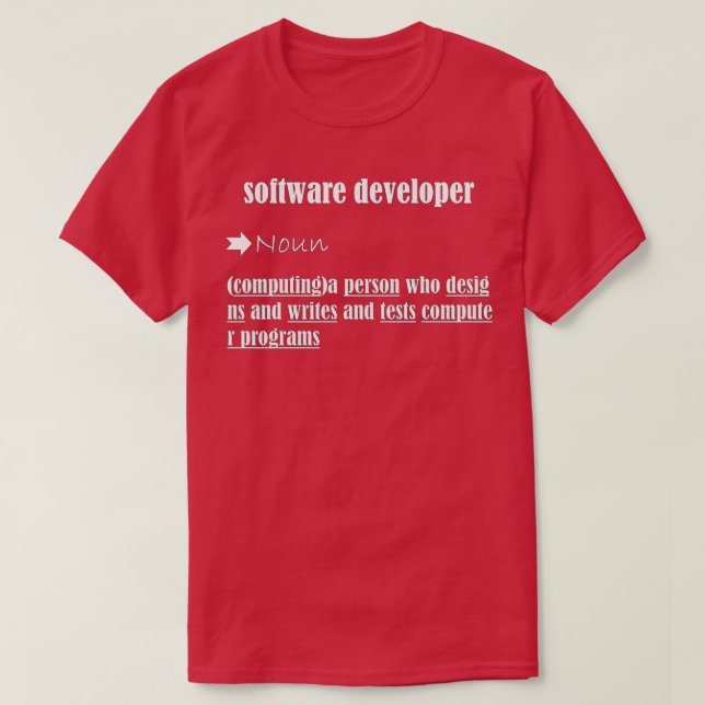 CAMISETA DEFINIÇÃO DE DESENVOLVEDOR DE SOFTWARE GIFTCODERCO (Frente do Design)
