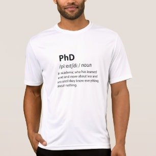 Camiseta Definição de Dicionário Engraçado PhD