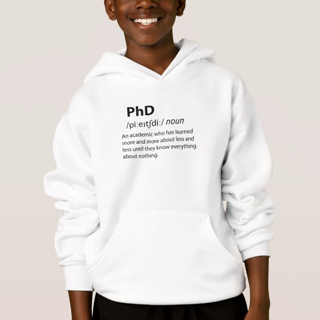 Camiseta Definição de Dicionário Engraçado PhD (Frente)