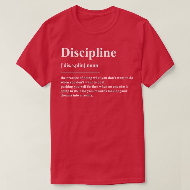 Camiseta Definição de Disciplina (Frente do Design)