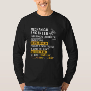 Camiseta Definição de Engenheiro Mecânico Piada de Trabalho