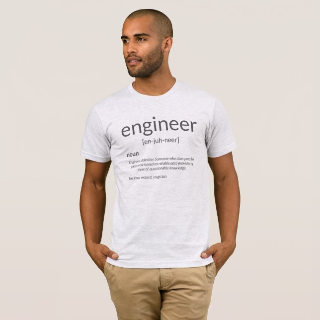 Camiseta Definição de Engenheiro Principal da Faculdade de  (Frente Completa)