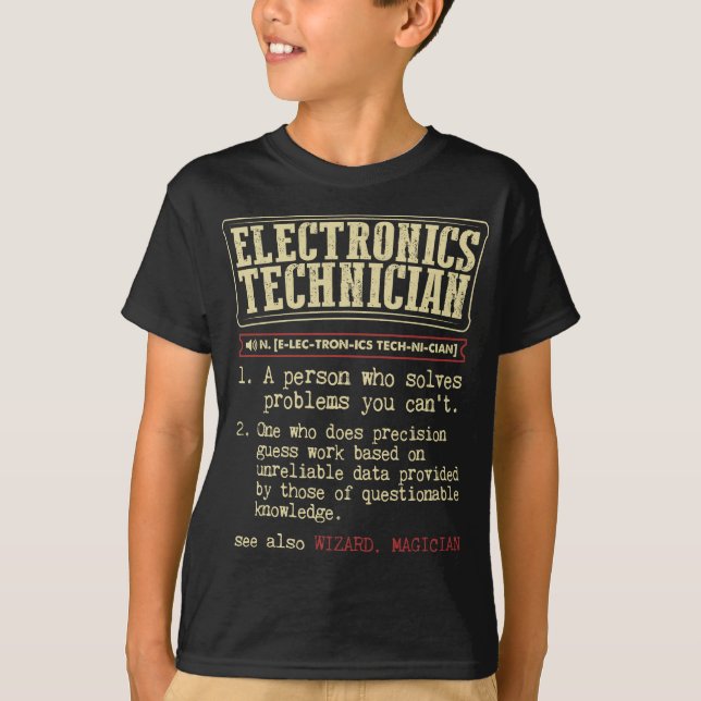 Camiseta Definição de Engraçado Técnico de eletrônicos (Frente)