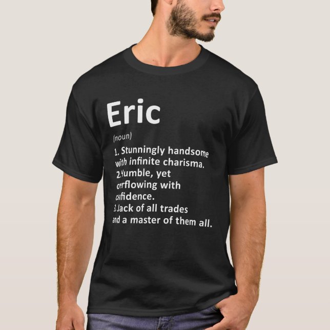 Camiseta Definição de Eric Nome Personalizado Presente Dive (Frente)