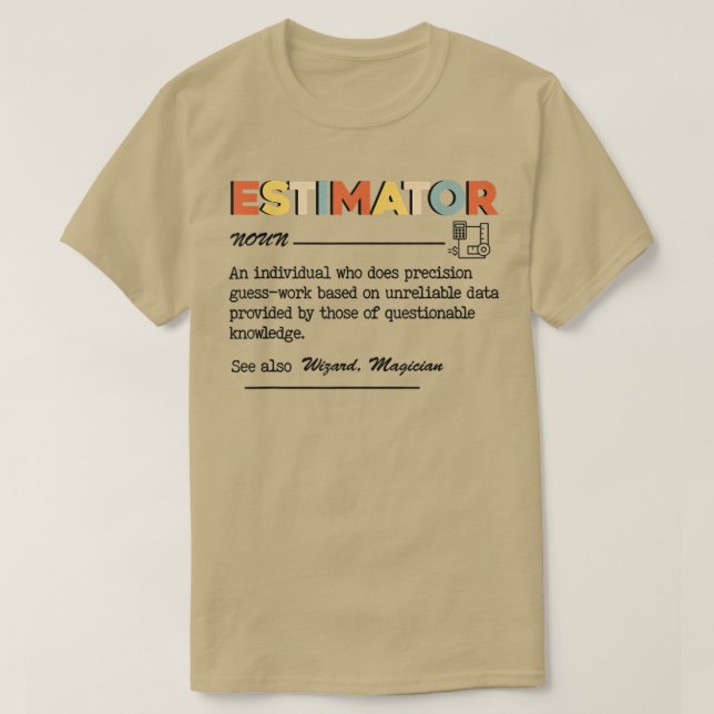 Camiseta Definição De Estimativa, Títulos De Cargo De Cotaç (Frente do Design)