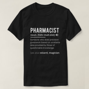 Camiseta definição de farmacêutico engraçado sarcástico