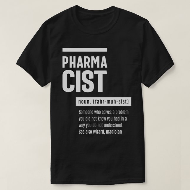 Camiseta Definição de Farmacêutico Presente Engraçado (Frente do Design)