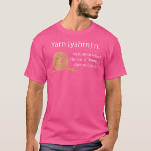 Camiseta Definição de Fio Substantivo Engraçado Crochê Tric