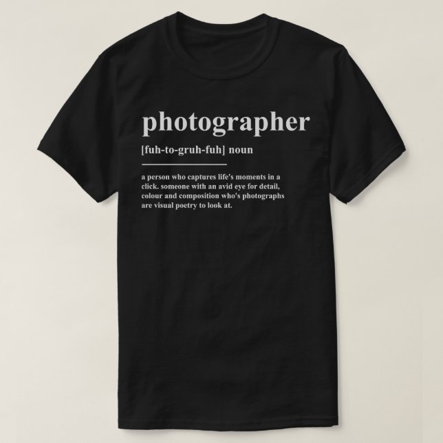 Camiseta Definição de Fotógrafo (Frente do Design)