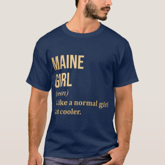 Camiseta Definição de Garota do Maine Maine em Ouro
