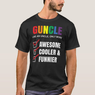 Camiseta Definição De Guncle Rainbow Engraçado Pelo Tio LGB