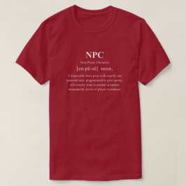 Camiseta Definição de jogador de RPG engraçado de NPC com t