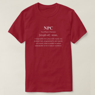 Camiseta Definição de jogador de RPG engraçado de NPC com t