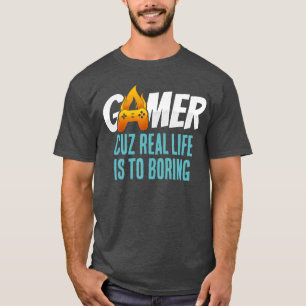 Camiseta Definição de jogador engraçado controlador chamas