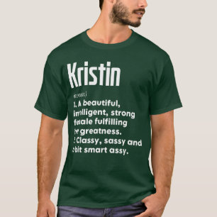 Camiseta Definição de Kristin Significado Engraçado Nome Pe