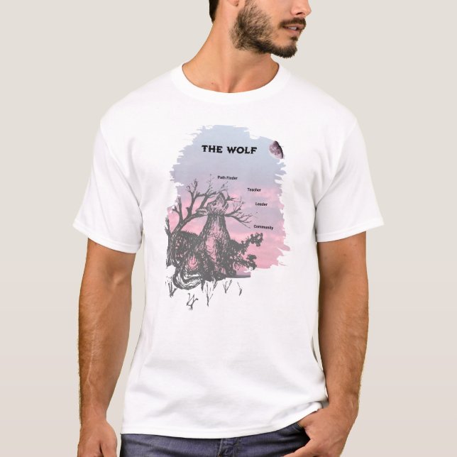 Camiseta Definição De Lobo Com Letra Ocidental (Frente)