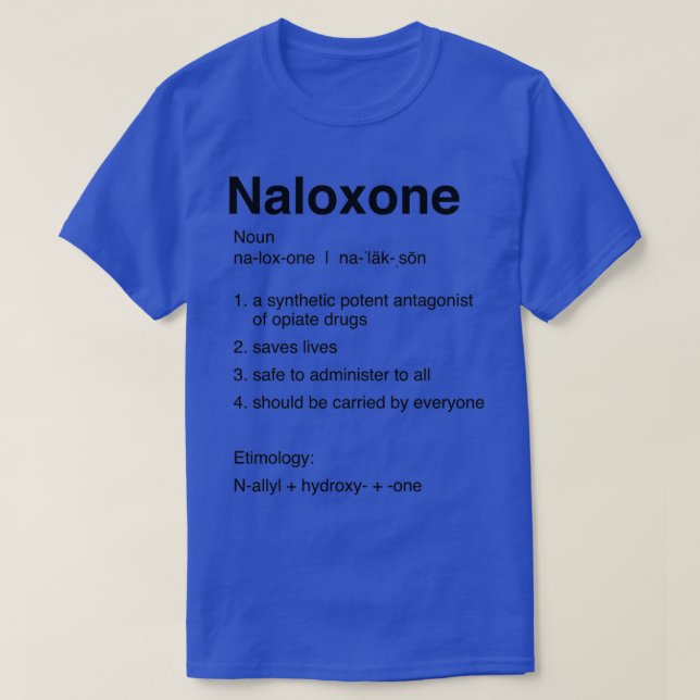 Camiseta Definição de naloxona (Frente do Design)