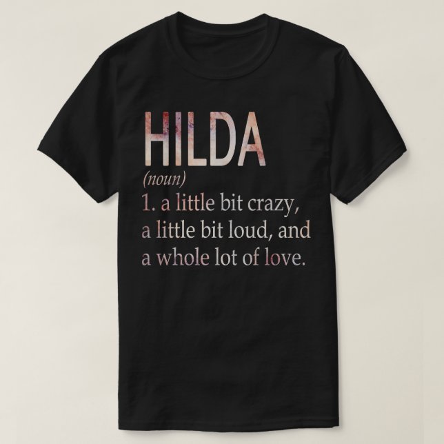 Camiseta Definição de nome da garota Hilda (Frente do Design)