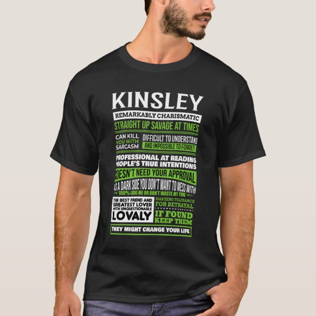 Camiseta Definição de Nome da Rapariga Kinsley (Frente)