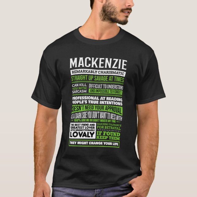Camiseta Definição de Nome da Rapariga Mackenzie (Frente)