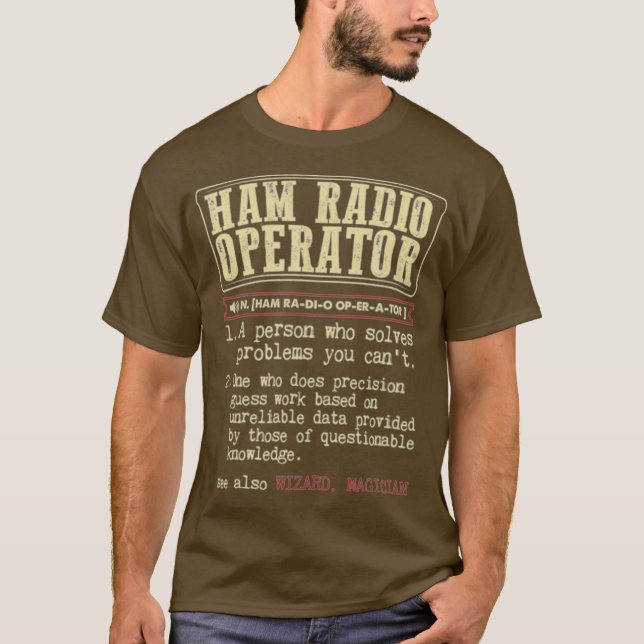 Camiseta Definição de operador de rádio de ham resolve prob (Frente)